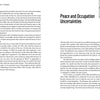 A book spread from "Turbulent Journey" by Schiffer Publishing, Ltd. features text on the left and chapter 13, "Peace and Occupation Uncertainties," on the right—both pages discuss early jet development and Operation Paperclip in two columns.