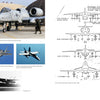 A collage for "US Attack Aviation" by Schiffer Publishing, Ltd. displays an A-10 (top left), F-16 and F/A-18 jets, a Grumman F-14, and technical diagrams of aircraft external store stations on the right.