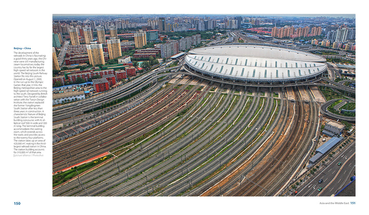 Train Stations of the World by Schiffer Publishing, Ltd. showcases expansive stadium-like stations with multiple tracks, echoing the busy layouts found in major train hubs.