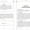 In Schiffer Publishing, Ltd.'s "A Peek into Vedic Wellness," two pages in Section 7: Spiritual Healing explore healing, gratitude, and meditation in Vedic wellness. Includes a karma quote and “Spiritual Concepts” illustration with decorative borders.