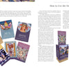 The Art of Affirmations by Schiffer Publishing, Ltd. features a vibrant oracle card deck with mystical art and affirmations like BREATHE and HEAL for self-improvement. The matching box stands beside the cards, with text surrounding the images.