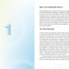 A book spread for Transparent Oracle by Schiffer Publishing, Ltd. shows a blue-green gradient background. The left page displays a large translucent 1; the right page has "What is the Transparent Oracle?" and "The Seven Directions," inspired by see-through cards.