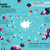 Evolutions by Schiffer Publishing, Ltd. features a Big Bang illustration with astronauts, atoms, and molecules in space. Text boxes explain how elements formed—ideal for illustrated evolution books or a fun intro to life’s history.