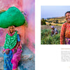Left: An elderly woman in colorful attire carries green fodder on her head. Right: A smiling rural woman with greens, featured in Alison Wright’s 'Grit and Grace' by Schiffer Publishing, Ltd., showcasing empowered women.