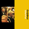 Photo of diverse passengers in a crowded Paris Metro train, set against a split black and yellow background with “PARIS metro” text. Featured in "METRO / New York / London / Paris" by Schiffer Publishing, Ltd.