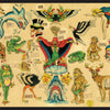Original Tattoo Flash of John W. Harden by Schiffer Publishing, Ltd.—a vintage hand-painted sheet with dolphin, winged heart, nude mermaid, helmeted skull, bird, crocodile, ostrich, deer & fantastical faces in classic Harden style.