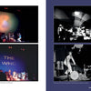 Four live performance photos of The Who—two color shots with “The Who” projected behind the band (left) and two black-and-white images capturing Pete Townshend's energy (right). Product by Schiffer Publishing, Ltd.