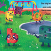 In Big P Takes a Fall (and That’s Not All) by Schiffer Publishing, Ltd., playful cartoon letters have alphabet adventures on a playground—some tease, others play and gather—perfect for rhyming alphabet books or STEAM lessons.