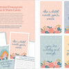 Discover the Illustrated Enneagram by Schiffer Publishing, Ltd.—a pastel page featuring floral Enneagram tear & share cards with uplifting affirmations like “the world needs your voice” and “don’t trade your authenticity for approval.”.