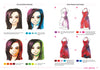 Discover step-by-step instructions for drawing manga faces and red dresses with colorful hair and shadows in "How to Render Attractive Characters with COPIC Markers" by Schiffer Publishing, Ltd., using color labels to master shadow depth and effects.