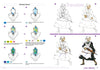 How to Render Attractive Characters with COPIC Markers by Schiffer Publishing, Ltd. includes step-by-step gem sketches with instructions and features manga-style characters and COPIC marker illustrations of an elderly woman in a dress holding a rifle.