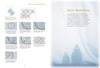 Two pages from Whitework Embroidery by Schiffer Publishing, Ltd.: the left page shows Schwalm whitework instructions and diagrams; the right introduces Ajour with text and a soft-focus photo of house-shaped needlework projects.
