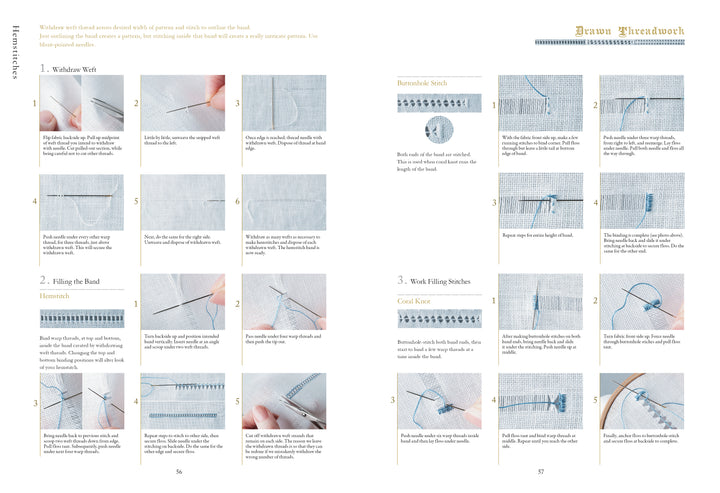 Whitework Embroidery by Schiffer Publishing, Ltd. is a step-by-step illustrated guide to hand embroidery techniques, featuring whipstitch, eyelet stitch, French knot, and more with detailed instructions and diagrams for needlework projects.