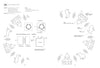 The "Whitework Embroidery" pattern by Schiffer Publishing, Ltd. features black-and-white cushion cover designs with rabbits, trees, houses, and clear assembly diagrams—ideal inspiration for traditional whitework or needlework projects.