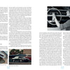 A two-page magazine spread on “The Women of General Motors” by Schiffer Publishing, Ltd. features text about Chevrolet’s history and women in car design, plus images of a woman at a dashboard, a steering wheel close-up, and a 1995 Impala SS.
