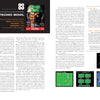 A magazine spread on the NES game Tecmo Bowl highlights its cover art, gameplay, and trivia, plus why Schiffer Publishing's "The 100 Greatest Console Video Games" features it as a top title in 1988–1998 retro gaming history.