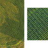 Art from Above by Schiffer Publishing, Ltd. features aerial Vermont images with a red-roofed house amid green fields, capturing striking geometric patterns in drone photography.