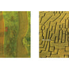 Art from Above by Schiffer Publishing, Ltd. showcases Vermont drone photography, like a tractor in Weathersfield farmland and a corn maze in Danville—each labeled by location for unique aerial perspectives.