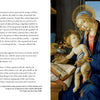 Deep Color by Schiffer Publishing, Ltd. features a Renaissance painting of the Virgin Mary in a blue robe holding baby Jesus, both with gold halos. The left page discusses Mary's symbolism and the cultural meaning of blue robes in art.