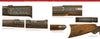 A detailed spread from Schiffer Publishing, Ltd. highlights close-up images of Savage Model 1895, 1899, and 99 rifles’ engraved metal parts and wood stocks, with numbered labels describing their features and intricate designs.