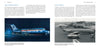 A color photo of a blue Douglas DC-9 on a nighttime runway and a black-and-white image of a Hughes Airwest DC-9 at an airport, both featured in Schiffer Publishing, Ltd.'s collection.
