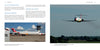 Two photos of Schiffer Publishing, Ltd.'s Douglas DC-9: left shows a Danish Air Transport MD-82 taxiing by an airport tower; right shows a European Air Charter MD-82 landing with gear down beneath a blue sky.