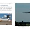 Two photos of Schiffer Publishing, Ltd.'s Douglas DC-9: left shows a Danish Air Transport MD-82 taxiing by an airport tower; right shows a European Air Charter MD-82 landing with gear down beneath a blue sky.