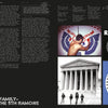 A two-page spread from "The Art of Punk" by Schiffer Publishing, Ltd. showcases Ramones text, black-and-white band photos, eagle logos, the U.S. Supreme Court, and a shirtless man with a Herpes Es Teco graphic—classic punk design.