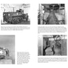 A set of six black-and-white photos from Schiffer Publishing, Ltd.'s "US Half-Tracks" showing interior and exterior views of WWII military vehicles, including M3 White Half-Tracks with storage, equipment, and mechanical features.