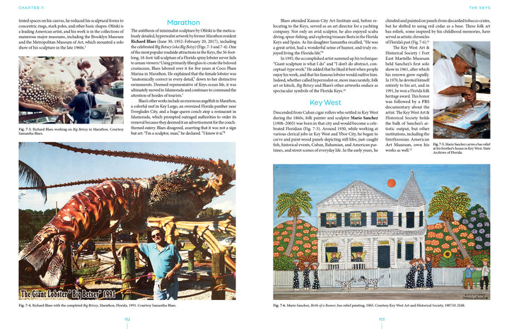 A page featuring "Florida Sculptors and Their Work" by Schiffer Publishing, Ltd. spotlights Florida's vibrant art scene and the unique contributions of local sculptors to the state's rich artistic legacy.