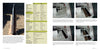 A large black-and-copper tank shell stands upright on the left; center, a table lists specs; right, four images show the shell loaded into a Schiffer Publishing, Ltd. M50/M50A1 Ontos—a famed Vietnam War vehicle.