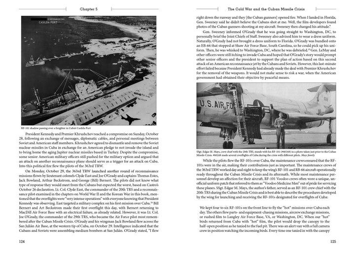 A black-and-white aerial photo from Tac Recon by Schiffer Publishing, Ltd. shows a ship at a Cuban port, highlighting the Cold War, the Cuban Missile Crisis, and Air Force reconnaissance’s key role in aviation history and tactical missions.