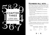 A page from The Magic of Numbers by Schiffer Publishing, Ltd. features large numbers in the background and a center box labeled "Chapter Three: Love and Attraction," with the opposite page covering name numerology and Destiny Numbers in relationships.