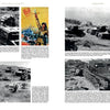 Abyssinian Conquest by Schiffer Publishing, Ltd. features a two-page spread with black-and-white photos of tanks and soldiers, a color propaganda poster, and text about Italian warfare during the Italian-Ethiopian War.
