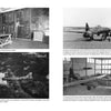 A collage from "The Last Mission of Lady Jane II" by Schiffer Publishing, Ltd. shows a WWII ops room, Me 262 jet fighter on runway, B-17G Lady Jane II bomber in flight, and Arado Ar 234 bomber in a hangar.