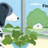 In Finley Feels by Schiffer Publishing, Ltd., a black-and-white dog with an orange collar sits by the window, watching a yellow school bus drive away. This board book gently explores emotions as Finley experiences loneliness.