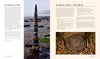 On the left, balanced stones rise on a rocky beach; on the right, a spiral of sticks and branches invites creative play—nature art from Land Art by Schiffer Publishing, Ltd., beautifully displayed in harmony with the environment.