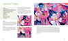 Fabulous Flowers with Acrylics by Schiffer Publishing, Ltd. features vibrant, impressionistic acrylic paintings of tulips in pink, white, and purple with green leaves, plus step-by-step instructions and art materials for painting flowers.