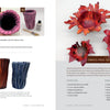 Two illustrated pages from Schiffer Publishing, Ltd.'s Leather Art show step-by-step instructions for molding leather into ridged vessels and small, red and orange leaf-shaped bowls, with descriptions and materials lists to guide your crafting.