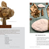 A Leather Art tutorial from Schiffer Publishing, Ltd. shows how to craft a rawhide fish. Supplies and a finished example appear on the left; the right page details three step-by-step photo instructions for molding and layering leather over a fish shape.