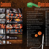 How to Haunt Your House Halloween Craft Fun by Schiffer Publishing, Ltd. includes a materials list with scissors, foam balls, paint, and pipe cleaners, plus a DIY project table of contents—all set on a textured orange and brown background.
