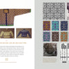 A spread from "Norway's Knitted Heritage" by Schiffer Publishing, Ltd. features sweaters with descriptive text on the left and vibrant motif charts inspired by Nordic knitting and vintage textiles on the right.