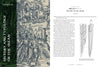 A book spread from "The Skean" by Schiffer Publishing, Ltd.: left page features an engraving of armed figures with text "Part A: History and Typology of the Irish skean." Right page shows Chapter 1, body text, and two ornate dagger illustrations.