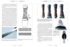 Two pages from "The Skean" by Schiffer Publishing, Ltd. display a diagram and photos of a carved wooden item with measurements and intricate patterns, reminiscent of Irish weapon history and the classic Gaelic Irish fighting knife.