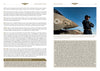 A two-page magazine spread for "What's Your Call Sign?" by Schiffer Publishing, Ltd. shows text blocks and two photos: a military aircraft and a uniformed Top Gun naval aviator with arms crossed, sunglasses, and cap before another plane.