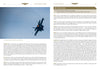 A fighter jet soars through clouds with exhaust trails, reminiscent of Top Gun, featured in Schiffer Publishing, Ltd.'s "What's Your Call Sign?" magazine page with text blocks and a green "Sound Advice" section on the right.