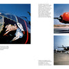 A two-page spread from Schiffer Publishing's A-26 Invader shows WWII aircraft: left, nose art "Mimi"; right, two Douglas Invader red and black twin-engine planes parked under blue skies.