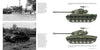 Two black-and-white photos of the M26 Pershing tank in urban battle scenes appear on the left, while two color side-view illustrations with descriptive text by Schiffer Publishing, Ltd. are shown on the right.