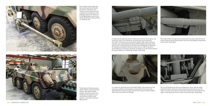 A collage featuring German Heavy Armored Cars, inspired by WWII vehicles. Product by Schiffer Publishing, Ltd.