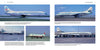 Four classic jet airliners, including the S.E. 210 Caravelle, are shown parked at airports under clear skies with ground equipment, capturing their historic role in aviation. Published by Schiffer Publishing, Ltd.